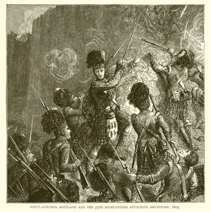 Podpułkownik Maitland i 75. Highlanders atakujący Bhurtpore, 1805 autorstwa English School