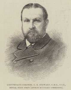 Podpułkownik C E Stewart, CMG, CIE, Bengal Staff Corps (Afgańska Komisja Graniczna) (rycina) autorstwa English School