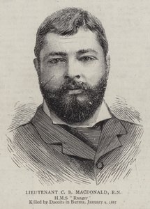 Porucznik C B Macdonald, RN (Grawerowanie) autorstwa English School