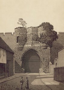 Lincoln, Castle Gateway (litografia) autorstwa English School