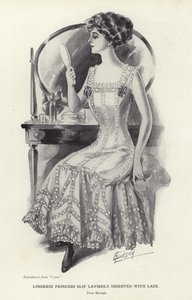 Bielizna Księżniczka bogato wstawiona z koronką autorstwa English School