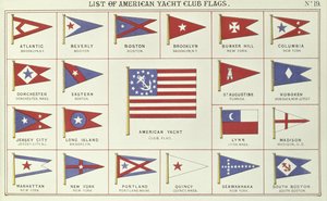 Lista flag American Yacht Club z Lloyds Register of Shipping, 1881 r autorstwa English School