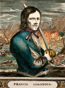 Korsarz Lolonois (kolorowa rycina) autorstwa English School
