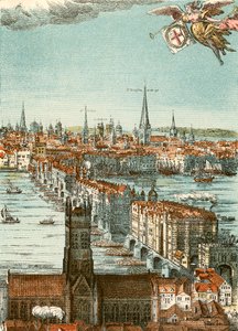 London Bridge (kolorowy grawerunek) autorstwa English School