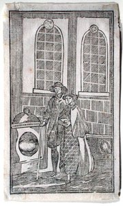 Londyński Kamień, Cannon Street, ok. 1700 (drzewryt) autorstwa English School