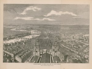 Ruch uliczny w Londynie widziany ze szczytu St Pauls autorstwa English School