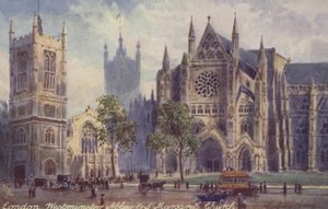 Londyn, opactwo westminsterskie i kościół św. Małgorzaty autorstwa English School