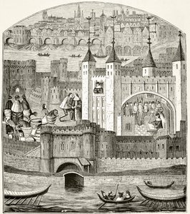 Londyn i Tower of London w XV wieku, z „The National and Domestic History of England” Williama Hickmana Smitha Aubreya (1858-1916) opublikowanej w Londynie ok. 1890 r. autorstwa English School