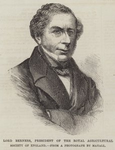 Lord Berners, prezes Królewskiego Towarzystwa Rolniczego Anglii (grawerowanie) autorstwa English School
