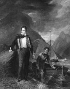 Lord Byron , angielski poeta (Grawerowanie) autorstwa English School