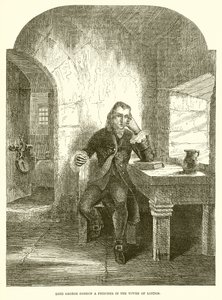 Lord George Gordon więzień w Tower of London autorstwa English School