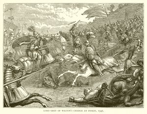 Lord Gray z Wiltons Charge w Pinkie, 1547 autorstwa English School