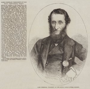 Lord Portman, prezes Królewskiego Towarzystwa Rolniczego (grafika) autorstwa English School