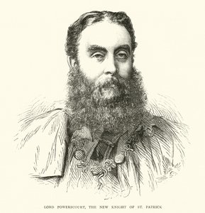 Lord Powerscourt, nowy rycerz św. Patryka (rycina) autorstwa English School