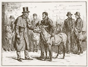 Lord Shaftesbury podczas inspekcji Donkey Show, ilustracja z The Church of England: A History for the People autorstwa H.D.M. Spence-Jones, wyd. ok. 1910 (zdjęcie w sepii) autorstwa English School