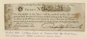 Pierwsza loteria losowana w Coopers Hall, 29 listopada 1802 r. autorstwa English School