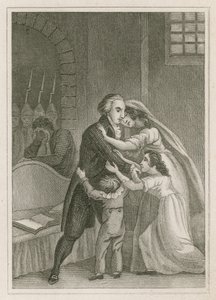 Ludwik XVI we Francji żegna się z rodziną, 1793 autorstwa English School