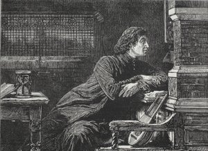 Luter w Casement, ilustracja z Historii protestantyzmu Jamesa Aitkena Wylie (1808-1890), wyd. 1878 autorstwa English School