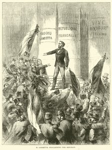 M Gambetta proklamujący republikę, wrzesień 1870 autorstwa English School