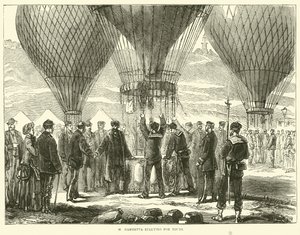 M Gambetta rozpoczynający wycieczki, listopad 1870 autorstwa English School