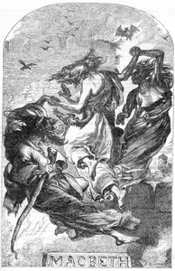 Makbet - Ilustracja w „” Completes de William Shakespeare”” 1866 – Ilustracje i ogólna forma tego wydania zapożyczono z ilustrowanego Szekspira Cassella, opublikowanego w Londynie autorstwa English School