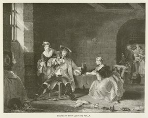 Macheath z Lucy i Polly (rycina) autorstwa English School