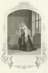 Madame Celeste jako księżniczka Katarzyna w Henryku V, akcie V, scena II autorstwa English School