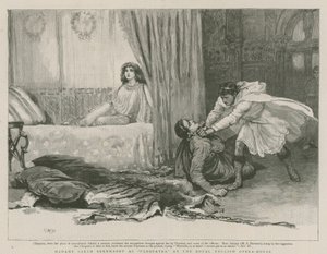 Madame Sarah Bernhardt jako Kleopatra w Royal English Opera House autorstwa English School