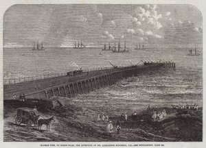 Madras Pier, na śrubach, wynalazek pana Alexandra Mitchella, CE (rycina) autorstwa English School
