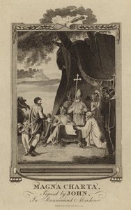 Magna Carta podpisana przez króla Jana w Runnymede Meadow autorstwa English School