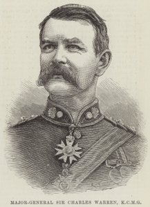 Generał dywizji Sir Charles Warren, KCMG (Grawerowanie) autorstwa English School