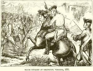 Major Pitcairn w Lexington w stanie Wirginia, 1775 r autorstwa English School