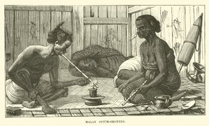 Malajscy palacze opium autorstwa English School