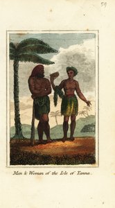 Mężczyzna i kobieta z wyspy Tanna, Vanuatu autorstwa English School