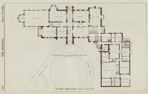 Rezydencja, Leigh Park, plan parteru (grafika) autorstwa English School