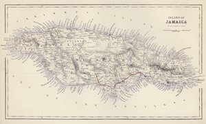 Mapa: Wyspa Jamajka, autor: G.H. Swanston, Edynburg (kolorowa litografia) autorstwa English School