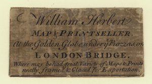 Map and Printseller, William Herbert, karta handlowa autorstwa English School