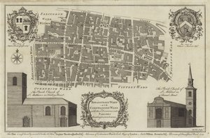 Mapa Bread Street Ward i Cordwainers Ward, Londyn