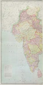 Mapa Indii, opublikowana pod kierownictwem pułkownika H.R. Thuilliera, RE, Surveyor General of India, 1877