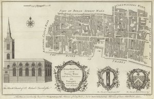 Mapa dzielnic Queenhithe i Vintry, Londyn