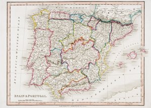 Mapa Hiszpanii i Portugalii, z „Smith
