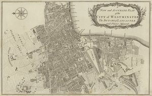 Mapa miasta Westminster i Księstwa Lancaster w Londynie