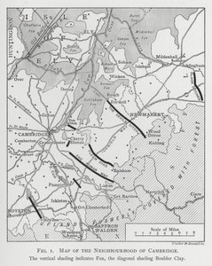 Mapa okolic Cambridge (grawerowanie) autorstwa English School