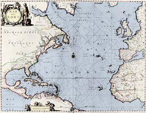 Mapa północnego Atlantyku z "Jannson