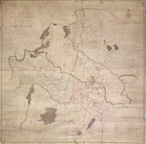 Mapa parafii lub gminy Leeds autorstwa English School