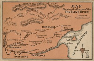 Mapa przedstawiająca bieg rzeki Truelove (kolorowa litografia) autorstwa English School