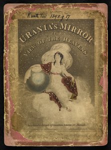 Mapy C.44.A.42 Przednia okładka „Zwierciadła Urania”; lub Widok niebios. [Pudełko z 32 kartami.]” autorstwa Jehoshaphata Aspina autorstwa English School