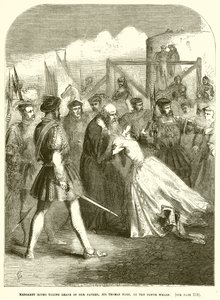 Margaret Roper żegna się ze swoim ojcem, Sir Thomasem More, na nabrzeżu Tower Wharf autorstwa English School