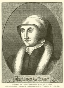 Małgorzata de Valois, późniejsza królowa Nawarry (rycina) autorstwa English School