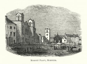 Rynek, Morpeth (grawerowanie) autorstwa English School
